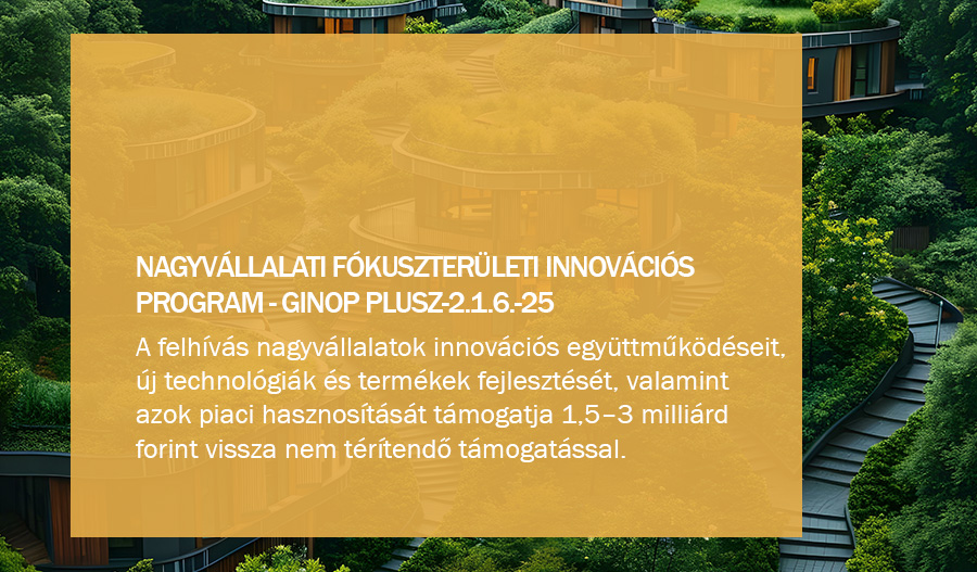 Nagyvállalati fókuszterületi innovációs projektek – GINOP Plusz-2.1.6-25