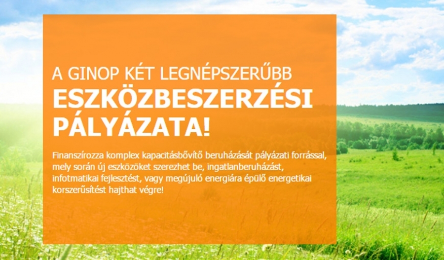 Megjelent a GINOP legn&eacute;pszerűbb eszk&ouml;zbeszerz&eacute;si p&aacute;ly&aacute;zat-p&aacute;rja