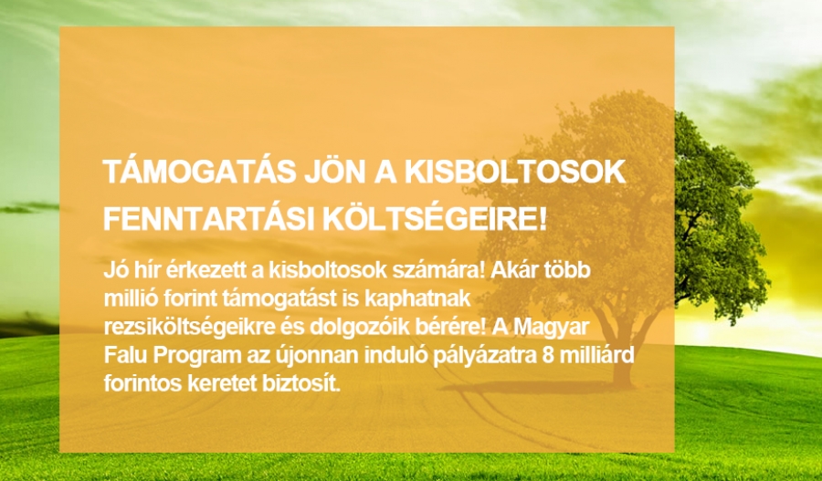 A Magyar Falu Program &uacute;j p&aacute;ly&aacute;zatot ind&iacute;t a kisboltok seg&iacute;t&eacute;s&eacute;re